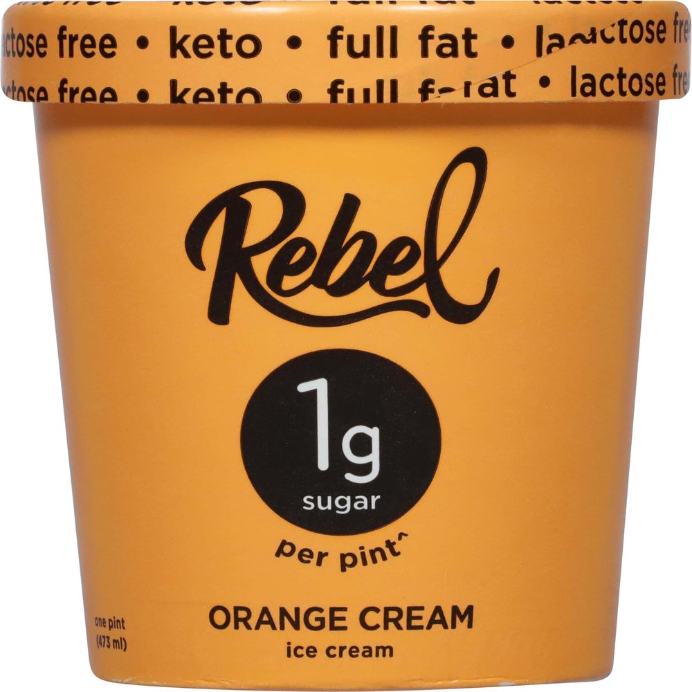 Rebel Ice Cream - Low Carb, Keto - Orange Cream (8 Count)