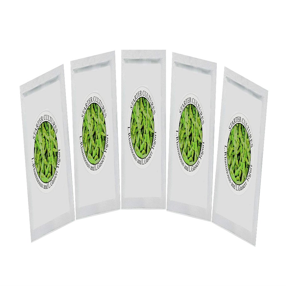 Natural Probiotic Selection Yogurt Starter Cultures - Pack of 5 Freeze-Dried Sachets for Lactobacillus Rhamnosus and L.Gasseri Yogurt (5 sachets Pack)