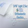 3/16 inch Light 2.5 oz - Orthodontic Elastic Rubber Bands - 100 Pack - Clear Latex Free, Small, Braces, Dreadlocks Hair Braids, Tooth Gap, Packaging, Crafts, Sonic Dental Supply - Made in USA view 1