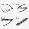 ASDQWER Reading Glasses, Foldable, Portable, Pen-Mounted Design, 360-Degree Rotation, Stylish, High-Definition, Unisex, Maroon, Black,Black,+1.5 view 4
