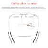 ASDQWER Reading Glasses,Folding Reading Glasses, Anti Blue Light, Half Frame, Ultra Light, Portable, Anti-Ultraviolet, Anti-Fatigue, Gold, Silver,Unisex,Silver,+1 view 2