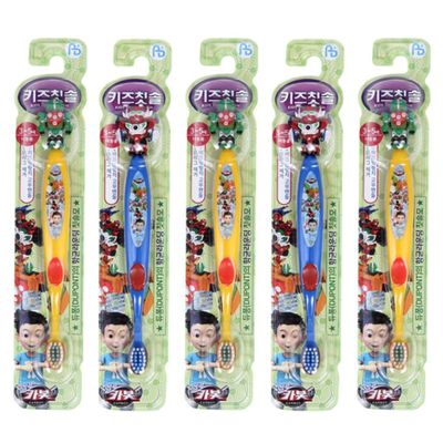 Hello CARBOT Toothbrush 5Set, Character Extra Soft Toothbrush for Kids3-5 Years, Transforming Robot Figure Toothbrush