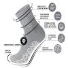 24 Pairs of Men's Non-Skid Diabetic Cotton Quarter Socks, Non Binding Top Therapeutic Cotton Gripper Socks (Grey, Socks Size 10-13) view 2