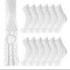 12 Pairs of Men's Non-Skid Diabetic Cotton Quarter Socks, Non Binding Top Therapeutic Cotton Gripper Socks (White, Socks Size 10-13) view 1