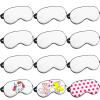 10 Pieces Eye Sleep Coverings Sublimation Beige White Blank Silk Eye Coverings Soft Heat Transfer Sleep Shade Blindfold with Adjustable Strap for Sleeping Travel Nap Meditation Team Games view 1