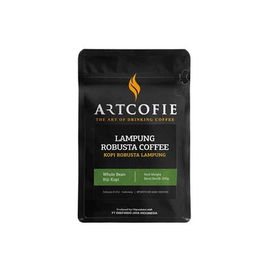 Artcofie Lampung Robusta Coffee (Whole Bean), 200 Gram