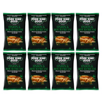 Pork King Good Pork Rinds (Chicharrones) (Onion & Sour Cream, 8 Pack)
