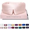 DROWSY Silk Sleep Mask - Face-Hugging, Padded Cocoon for Luxury Sleep in Total Darkness - 100% Pure Mulberry Silk (Sunset Pink) view 1