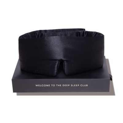 DROWSY Silk Sleep Mask - Face-Hugging, Padded Cocoon for Luxury Sleep in Total Darkness - 100% Pure Mulberry Silk (Black Jade)