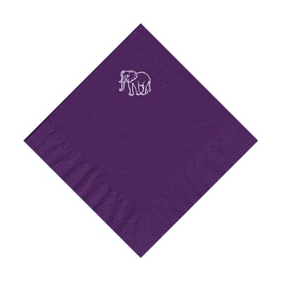 100 2-Ply Cocktail Personalized Napkins with Elephant Logo