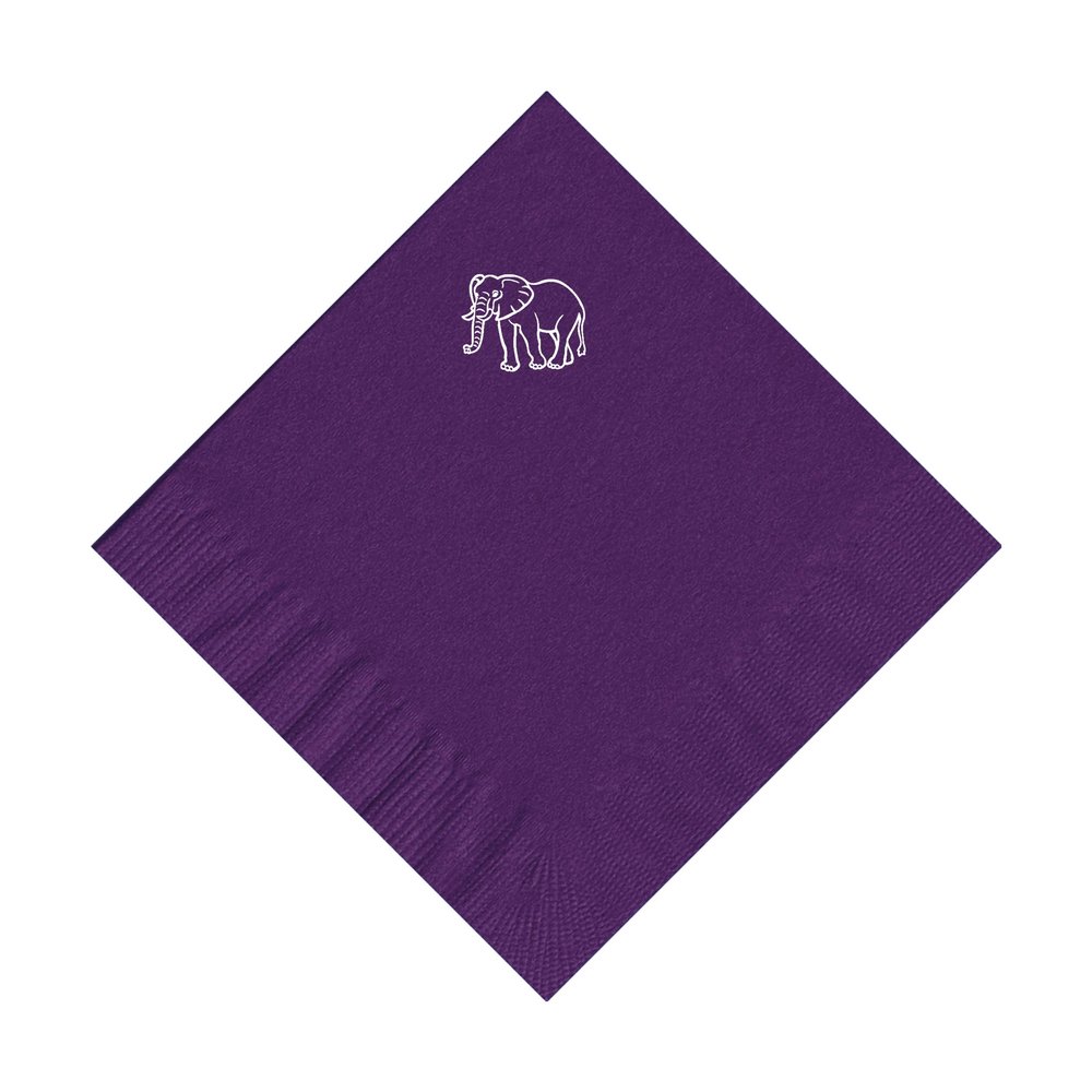 100 2-Ply Cocktail Personalized Napkins with Elephant Logo