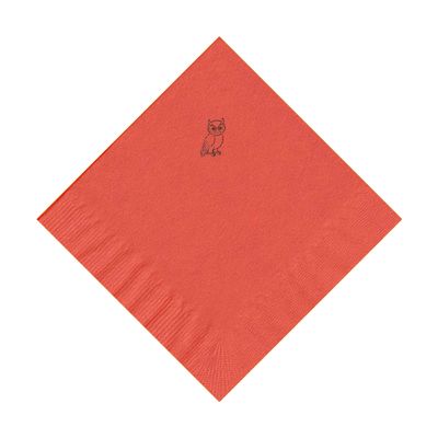 100 2-Ply Cocktail Personalized Napkins with Owl Logo