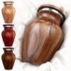 Small Keepsake Urn for Human Ashes Teak Wood Appearance Memorial Handcrafted Mini Urn for Sharing Recycled Cast Aluminum Secure Lid - Velvet Bag & Funnel Decorative Container view 1