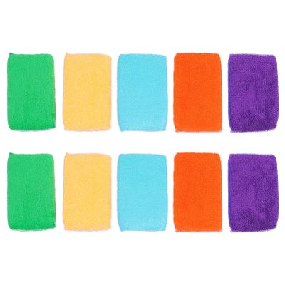 10pcs Fiber Cleaning Sponges Non-Oily Scrubbing Pads for Efficient Dishwashing and Kitchen Use Strong Water Absorption Multi-Function Cleaning Tool Random Color