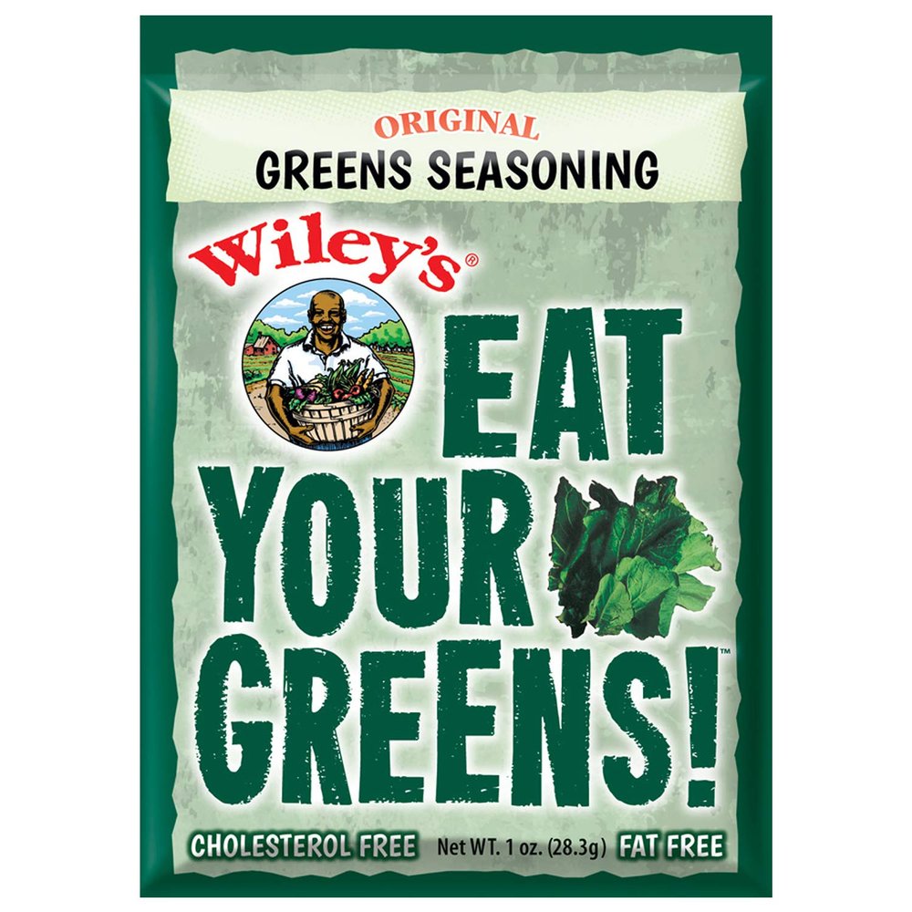 Wileys Green Seasoning, 12 Packets, Fresh Herbs and Spices for Collards, Spinach, Kale, Turnip and Mixed Greens, or Soup and Stew, Ham and Bacon Flavored Blend