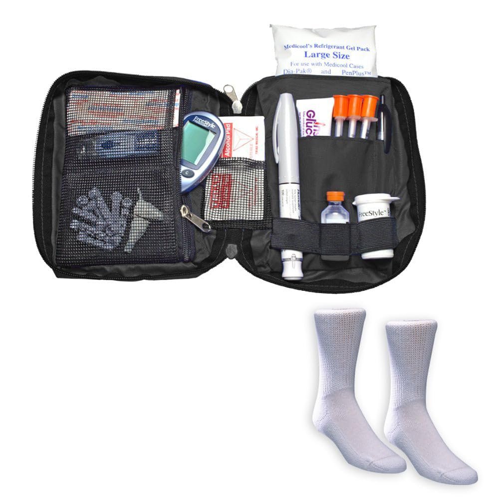 Dia-Pak Classic Black Insulin Carrying Case and Diasox Bundle | DPCLAS/BK-DIASOX-XL
