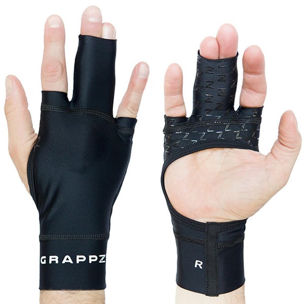 Grappz Middle Finger Brace Compression Gloves Athletic Buddy Tape & Trigger Finger Splint Alternative Finger Sleeve & Brace, Arthritis Pain Relief & Joint Stabilizer for All Sports Unisex L