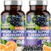 2 Pack N1N Premium 10 in 1 Immune Support Supplement [10 Potent Ingredients] with Elderberry, Vitamin C, Zinc, Echinacea, Turmeric Curcumin, Garlic and Probiotics for Adults, 120 Veg Caps view 1
