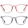 ANDWOOD Blue Light Blocking Glasses Women Men Computer Small Face Frame Bluelight Blocker Teens Square Frame 2 Pack Pink Grey view 1