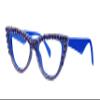 VOOGLAM Rhinestone Cat Eye Blue Light Glasses for Women Cute Computer Office Anti Eyestrain Dry Eyes Blue Cathleen VFP0179-02 view 1