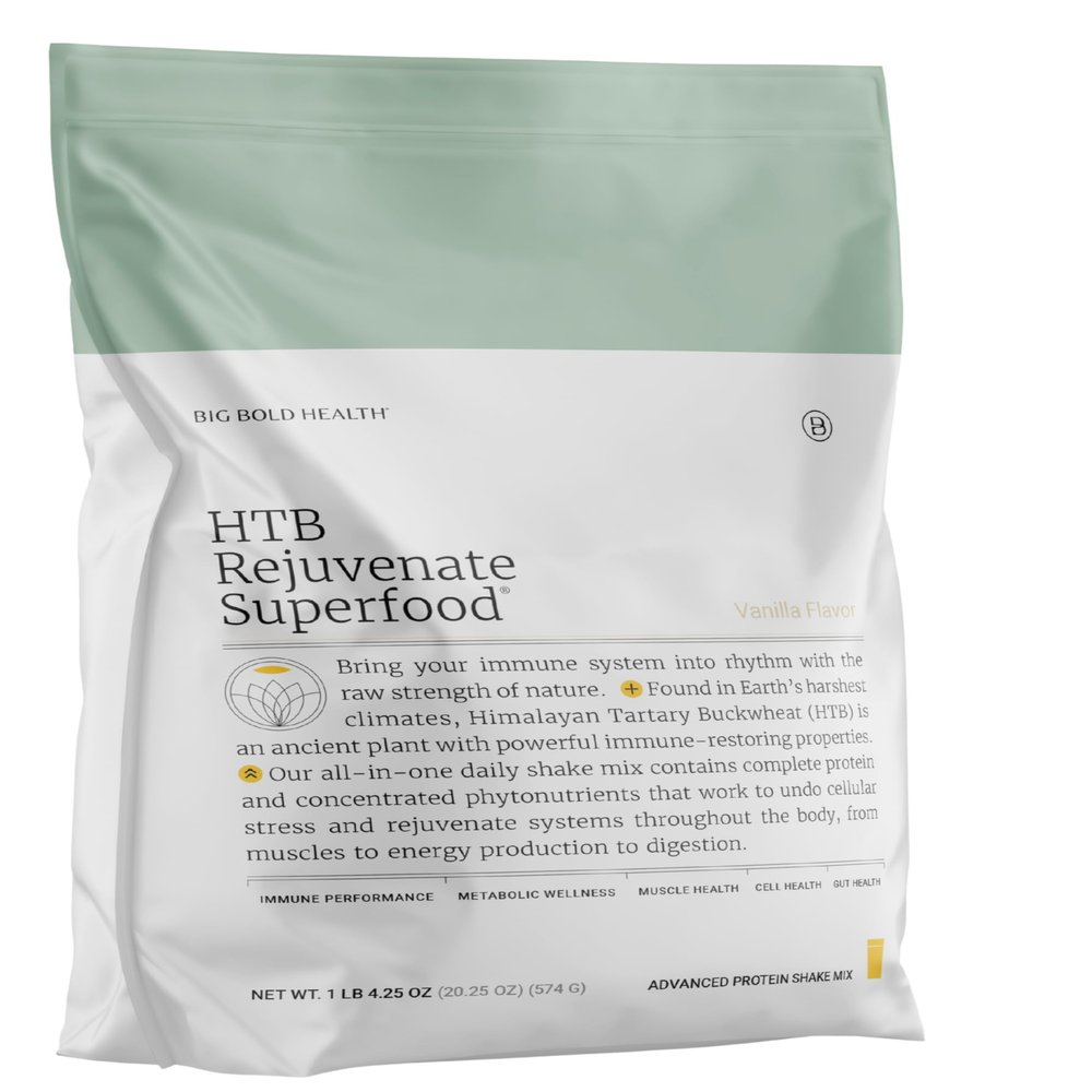 BIG BOLD HEALTH HTB Rejuvenate Superfood Plant-Based Protein Powder Himalayan Tartary Buckwheat with Polyphenols & 17g Protein Gut Support & Immune Balance (Vanilla Flavor)