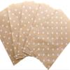 100 Qty 4" x 6" Decorative Flat Paper Gift Bags - White Polka-Dot on Brown Kraft Bags - For Sales/Treats/Parties Cookies/Gifts view 1