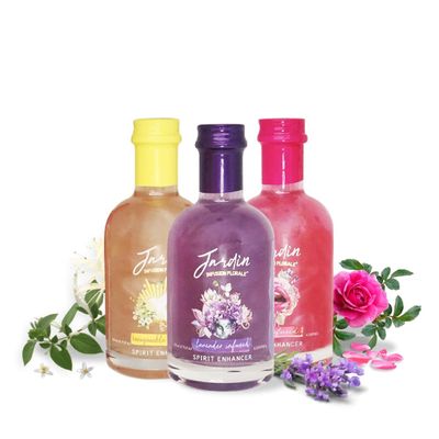 JARDIN Mini Variety Bundle - Sugar Free, All Natural Mixers - Lavender, Rose, & Honeysuckle Aromatic Floral Flavors for Cocktails, Lemonades, Sodas, and Mocktails. Preservative Free (3 bottles, 6.76 Fl Oz each)