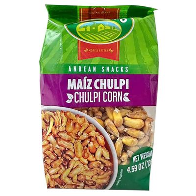 DEL CAMPO Andean Snacks | Salted Crunchy Chulpi Corn | Maiz Chulpe Frito Salado | 4.59 oz. | Pack of 2 | Product of Peru
