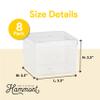 Hammont Small Acrylic Box - Party Favor Gift Boxes - Clear Cube with Rounded Edges for Gifts, Weddings, Treats, Candies & Accessories - Square Home Storage Boxes | 3.75x3.75x2.5 (8 Pack) view 2