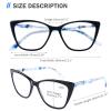 AQWANO Cateye Blue Light Blocking Reading Glasses, Fashion Computer Readers Anti UV Ray/Eye Strain/Glare Eyeglasses Women, Black 1.75 view 2