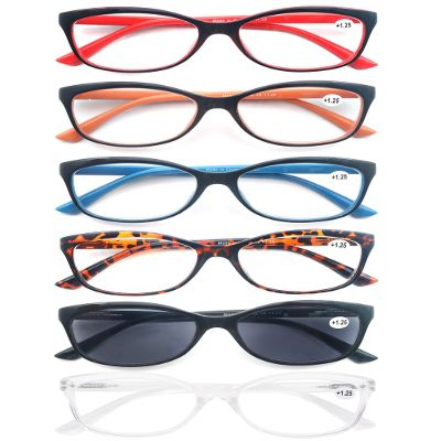 HAPJOYS Reading Glasses Womens Readers Ladies Stylish Cheaters +1.25 W/Sun Reader Glasses Lightweight Comfortable Cute Glasses for Reading Outdoor 6 Pack