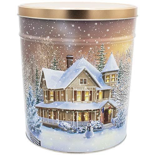 C.R. Frank Popcorn - Gourmet Popcorn Tin, 6.5 Gallon, Home for the Holidays (Cheese and Caramel)
