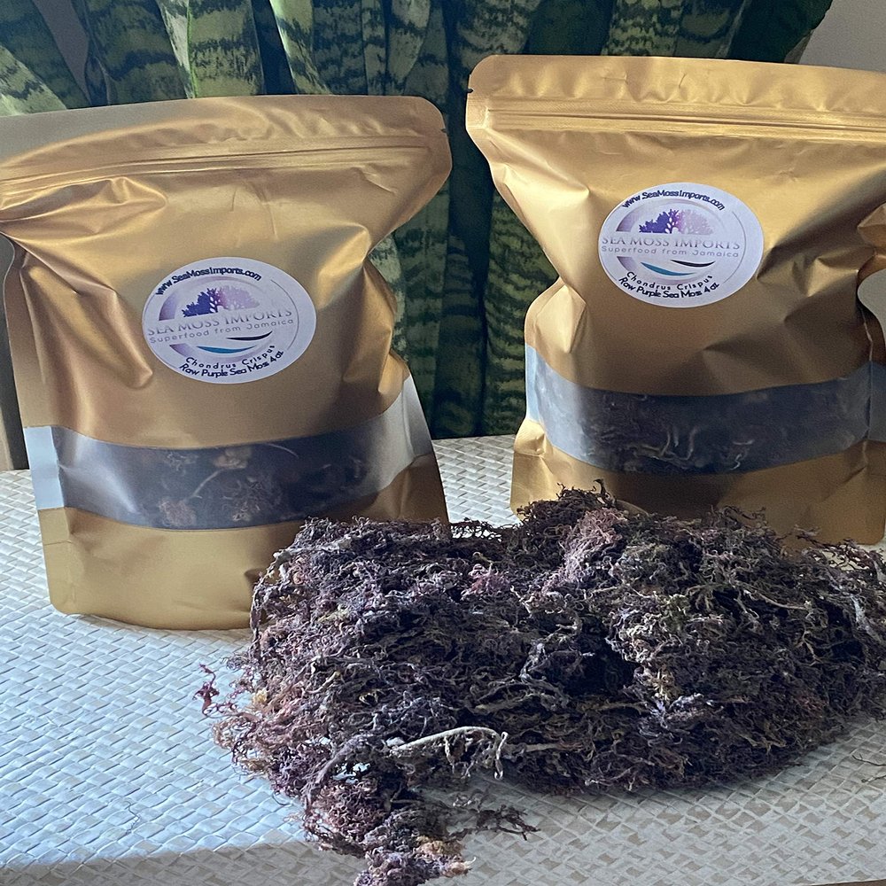 Raw Purple Sea Moss (5oz) Makes Over 92oz Gel Jamaica Irish Seamoss Wild Harvested Vegan Non-GMO Sundried Seaweed