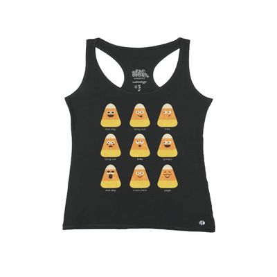Candy Corn Emoticons Racer (X-Small) Black