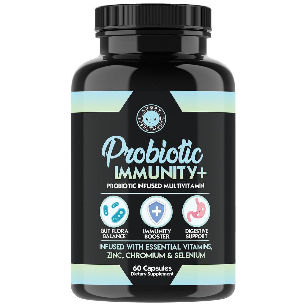 Probiotic Immunity Supplement  Probiotic Infused Multi-Vitamin with Zinc, Chromium, Selenium & Essential Vitamins  Supports Healthy Gut Flora, Digestive Health, and Immune System (1-Bottle)