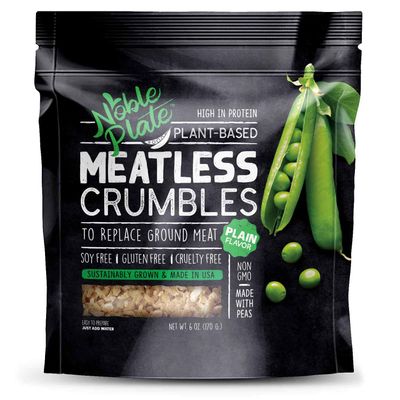 Meatless Crumbles, Soy Free, Non-GMO, Vegan, 45g Protein, 0g Net Carb, Plant-Based Vegan Meat Substitute, Made in USA, Wholesome Provisions, 170g (Plain, 1 Pack)