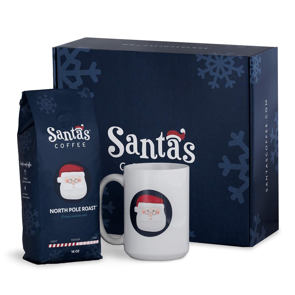 Santa's Coffee Logo Mug and Medium Roast Gift Set