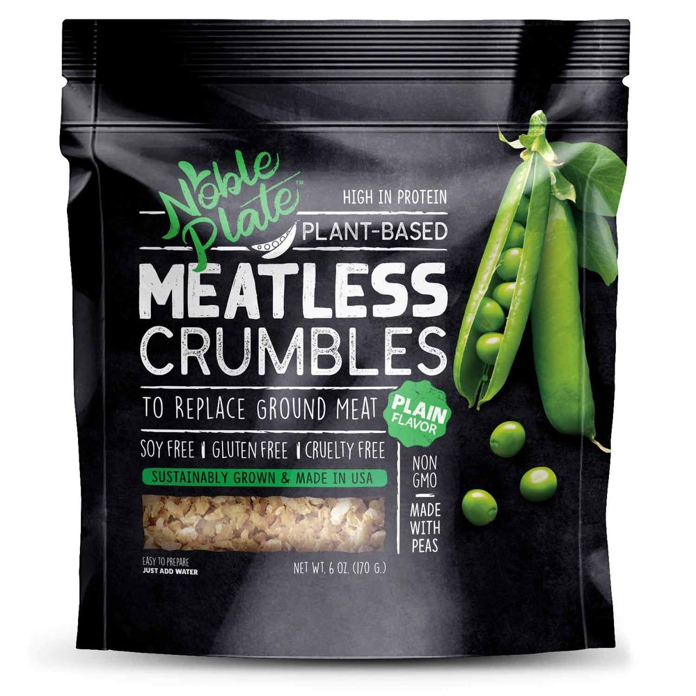 Meatless Crumbles, Soy Free, Non-GMO, Vegan, 45g Protein, 0g Net Carb, Plant-Based Vegan Meat Substitute, Made in USA, Wholesome Provisions, 170g (Plain, 6 Pack)