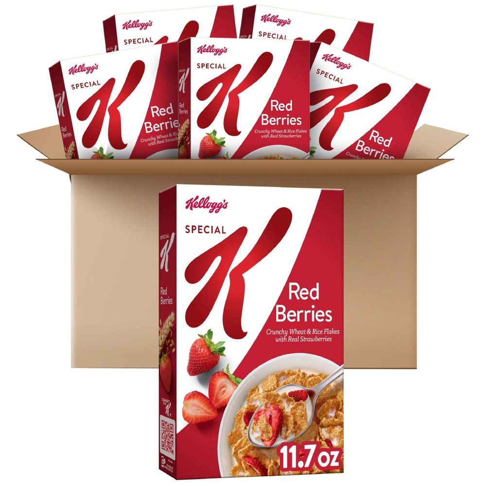 Kelloggs Special K Breakfast Cereal, 11 Vitamins and Minerals, Made with Real Strawberries, Red Berries, 4.4lb Case (6 Boxes)