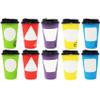 Youngever 70 Sets Hot Coffee Cups Durable Paper Cups with Travel Lids, 12 Ounce Disposable Cups For To Go Travel Mug Office Party Favor view 1