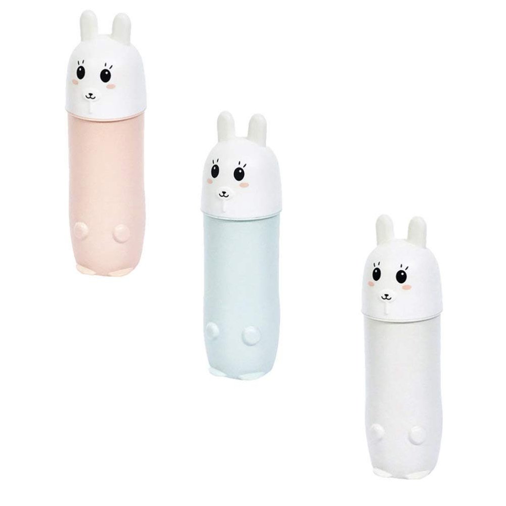 Cabilock 3pcs Cartoon Toothbrush Case for Travel Portable Toothbrush Cylinder and Mouthwash Cup Lightweight and Convenient for Random Colors