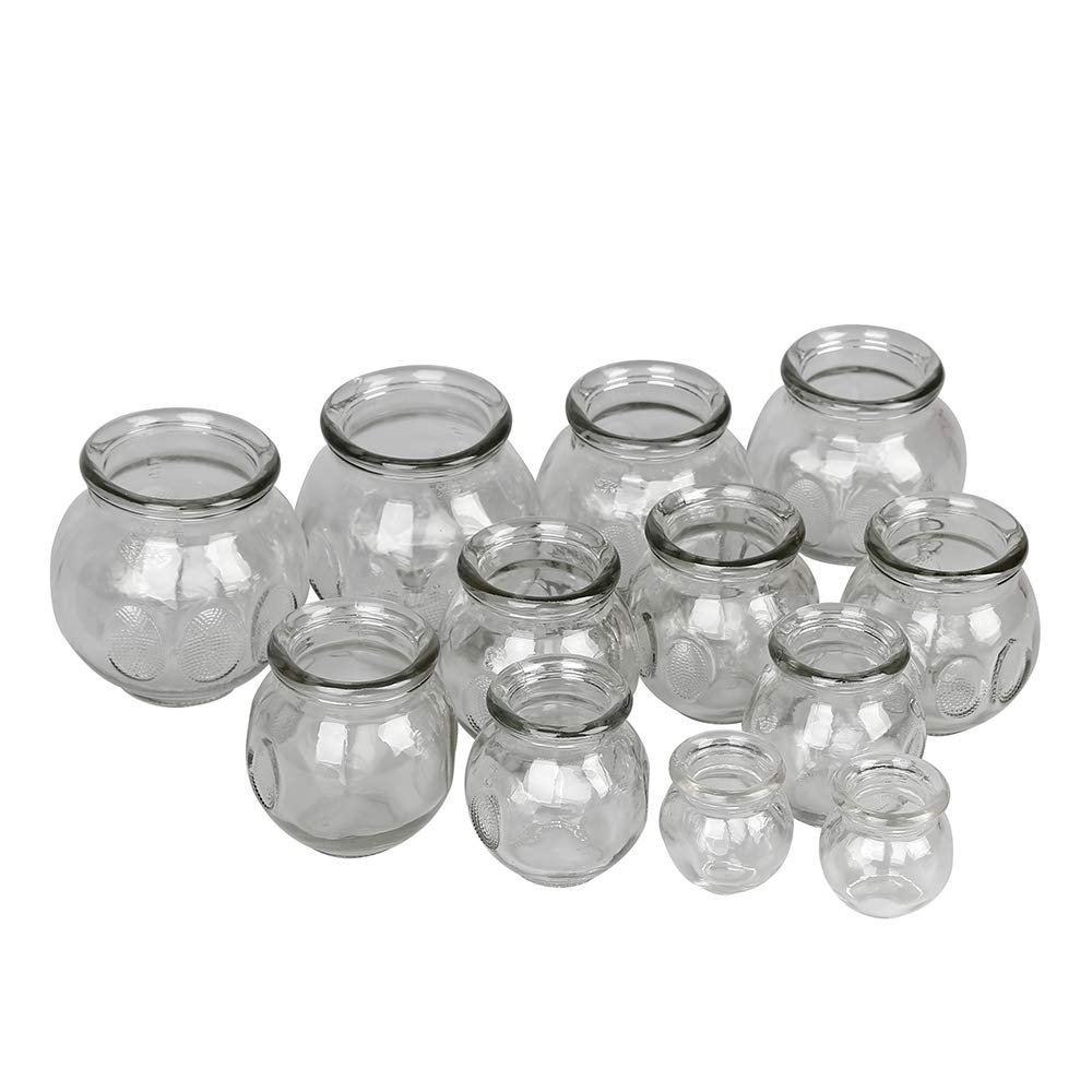 RODEREK Glass Cupping Set Vacuum Therapy Tool (2 cups #5) (2 cups #4) (4 cups #3)(2 cups #2)(2 cups #1)