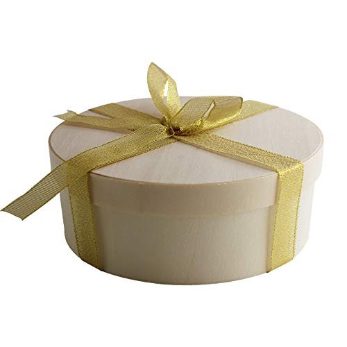 2 Pack Biodegradable Round Small Wooden Packaging Box Lid