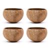Rainforest Bowls Set of 4 Small Raw Coconut Bowls, 4 Wooden Spoons & 4 Reusable Bamboo Straws - 100% Natural, Hand Carved by Artisans, Eco-Friendly & Sustainable - Smoothie/Acai/Salad Bowls view 2