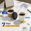Fit Meal Prep 50 Pack 10 oz Disposable Coffee Cups with Lids, Sleeves, Leak-Proof To Go Coffee Cups with Lids, Durable Paper Cups for Hot Beverage, Home, Office, Party view 4