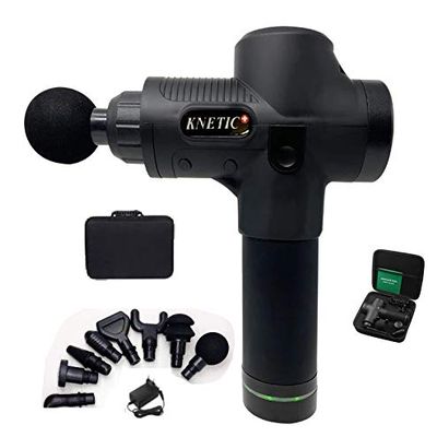 2020 KNETIC Plus Professional Brushless Percussion Deep Tissue Massage Gun 30 Different speeds/ 8 Different Head attachments