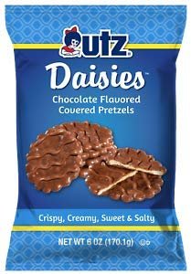 Utz Quality Foods Daisies Chocolate flavored Covered Pretzels, 6oz.( 4 bags )