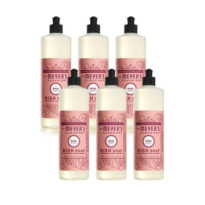 Mrs. Meyer's Liquid Dish Soap Rose Scented, 16 OZ. (Pack of 6)