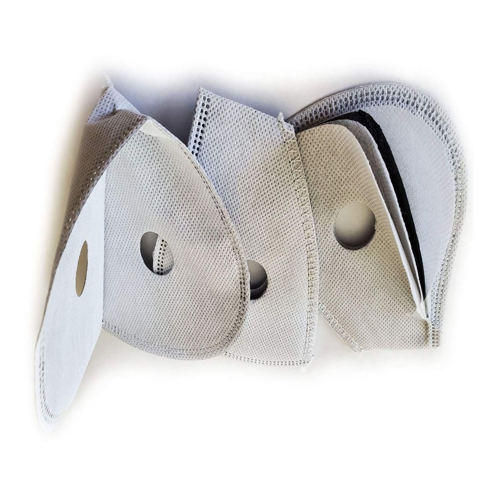 10 Pieces iFightCV PM2.5 Activated Carbon Replacement Filter for Sport Mask with Dual Air Valves (Medium Style# CH95)