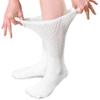 Comfort Finds Non-Skid Diabetic Crew Socks - Breathable Anti Slip Improve Foot Circulation Painful Swollen Feet Relief - Gray-12 Pairs view 3